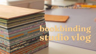Bookbinding Studio Vlog ✦ finding a flow with shop orders, making soft cover and hardcover books screenshot 5