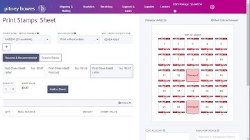 Printing stamp sheets in PitneyShip Pro
