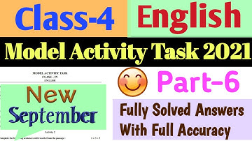 Model activity task class 4 English September || Class 4 English Model Activity Task Part-6