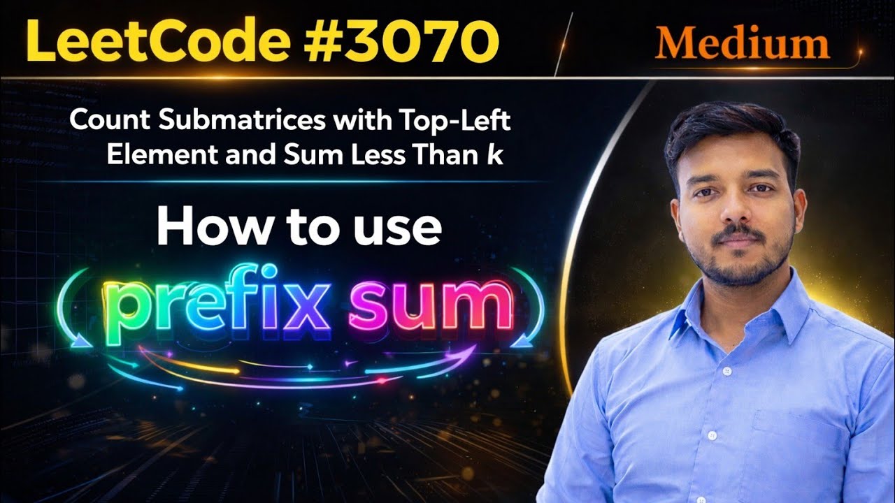 LeetCode 3070 Explained | Count Submatrices ≤ k (Prefix Sum Trick 🔥 ...
