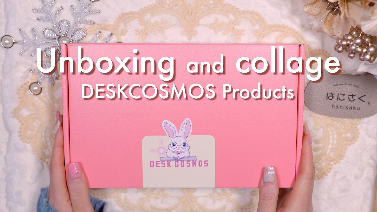 [ASMR] DESKCOSMOS🐰新しい素材の開封とコラージュ🪽  |   unboxing  | collage