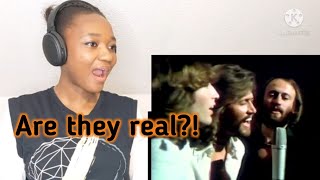 Video thumbnail of "*WAIT.. IS THIS REAL?!* First time hearing "BeeGees" - too much heaven Reaction"