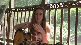 « Bags » by Clairo // Beginner Guitar Tutorial // « easy and fun version » // chord charts
