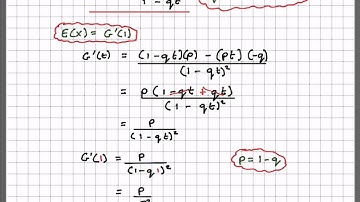 The pgf of a geometric distribution and its mean and variance