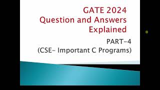 Important C Program GATE 2025 FAQ