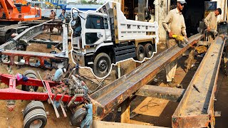 How To Repair a Broken Chassis of Dumper Truck || Truck Chassis Rebuilding And Complete Restoration