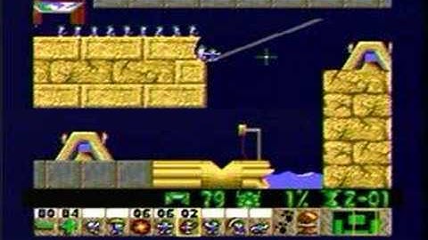 Lemmings 16 Present, a Trap is a Trap. 10% needed; 98% saved!