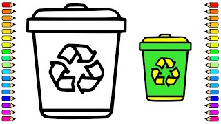 Cómo dibujar una Papelera de Reciclaje ♻ / Dibujo de Papelera de Reciclaje  ♻ / Dibujos para Niños - thptnganamst.edu.vn