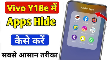 Vivo Y18e me app hide kaise kare | how to hide app in vivo y18e | app hide Vivo Y18e