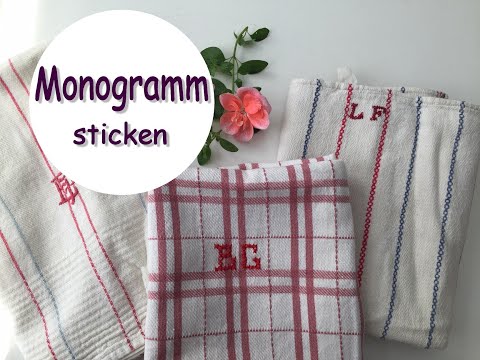 Einfaches Monogramm sticken - kleine Anleitung wie man ein Monogramm stickt mit Kreuzstich, DIY