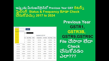 GST New Update-How to check Previous Year GST Return Filing Status & Frequency Telugu | 2017 to 2024