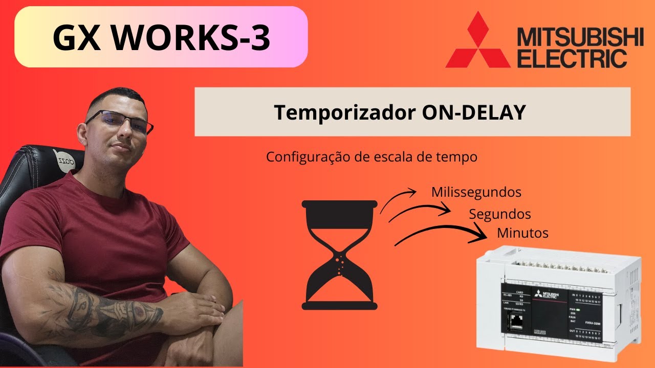 AULA-8 TEMPORIZADOR ON DELAY - SIMULADOR GX WORKS 3 - YouTube