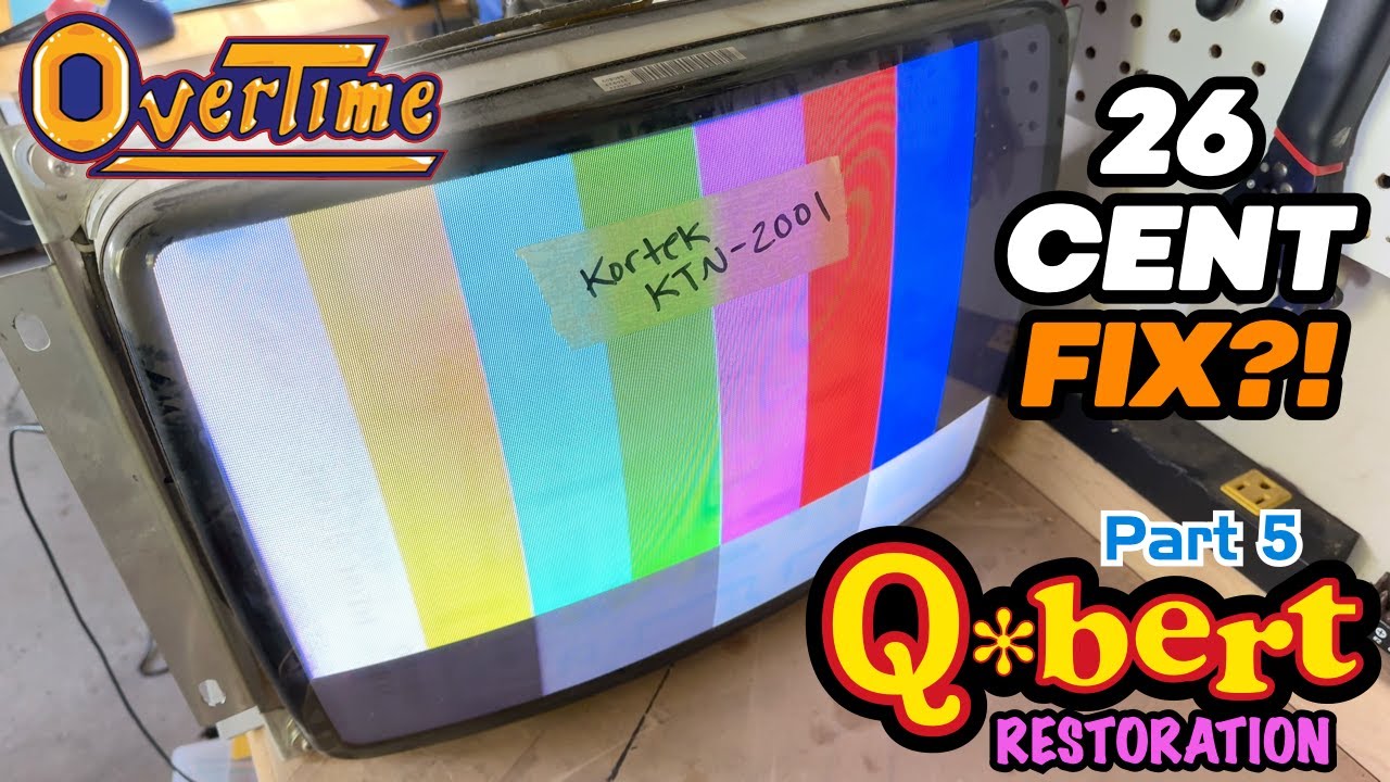 Fixing a DEAD arcade monitor with a 26¢ part! 💀 Kortek KTN-2001 saved! 📺 Q*bert restoration part 5