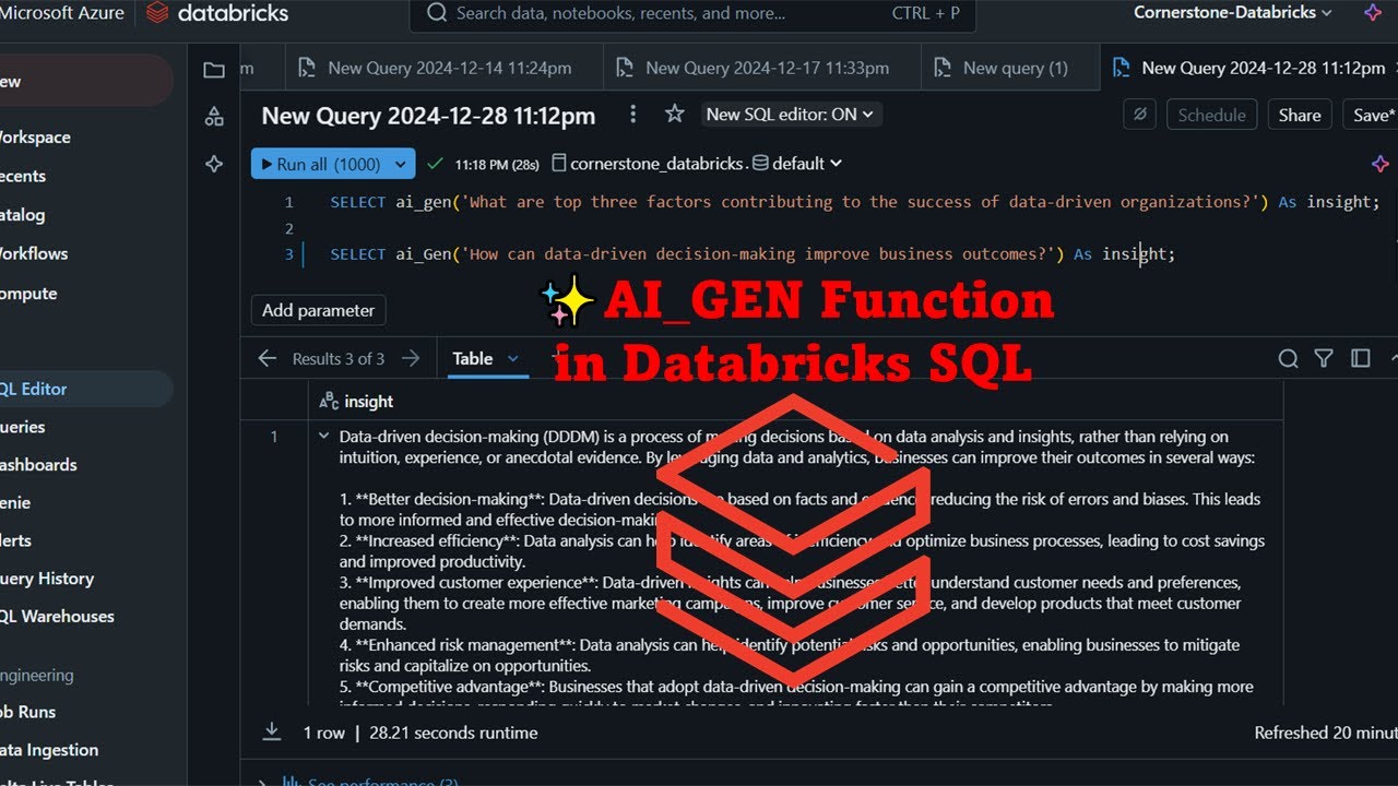 23. AI_GEN Function in Databricks SQL - YouTube