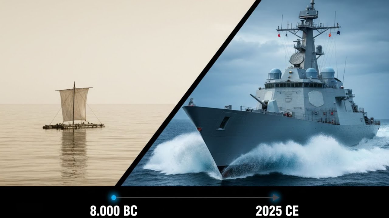 Evolution of Ships (8000 BC - 2025 CE) | Ultimate Maritime History Timelapse