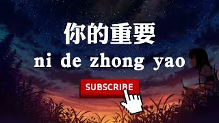 【你的重要】 NI DE ZHONG YAO - 拼音 [PINYIN LYRICS]