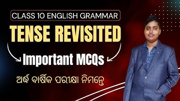 Half Yearly English Questions | Class 10 English Grammar Chapter -1 Tense Revisited | MCQ questions