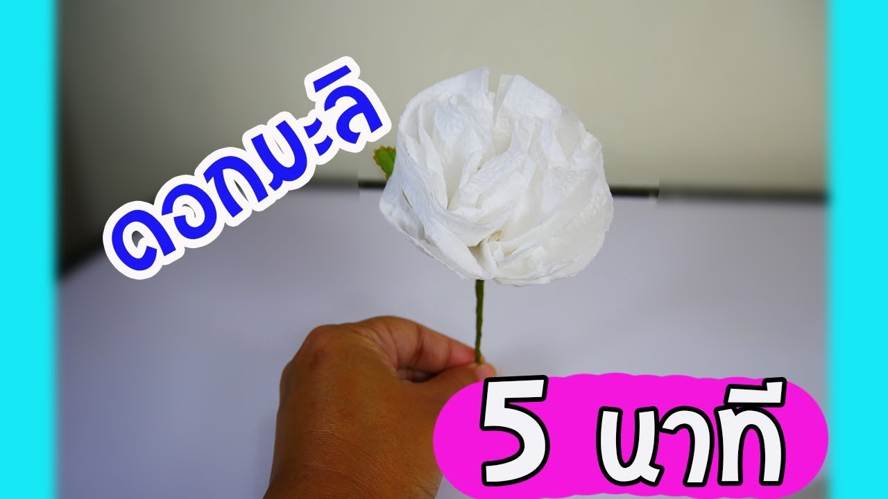 Diy ดอกมะลิ จากกระดาษทิชชู่ 5นาที l Diy jasmine flower from tissue