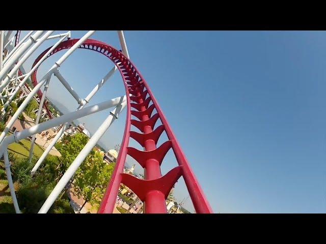 Shock Roller Coaster Front Seat POV Rainbow Magicland Rome Italy 1080p HD class=