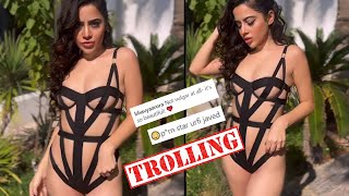 Urfi Javed drops video in see-through strappy black monokini, gets ...