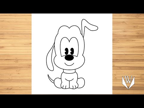 Как нарисовать Плуто шаг за шагом, Easy Draw | Скачать бесплатно раскраски