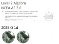 Level 2 Algebra 2025 NCEA Q 1d - circle and rectangle