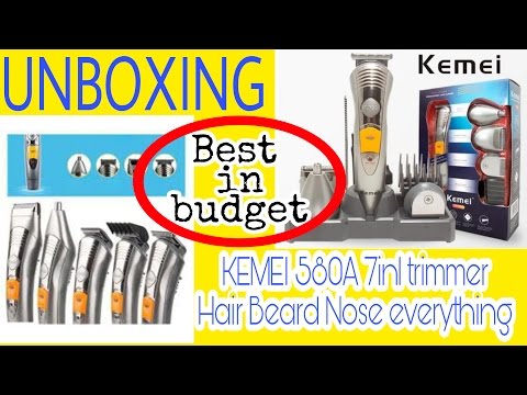 Kemei 580a Multipurpose 7 In 1 Trimmer Unboxing