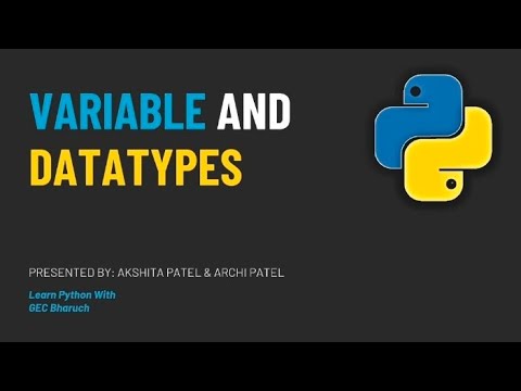 Variable And Data Types | python with data science - YouTube