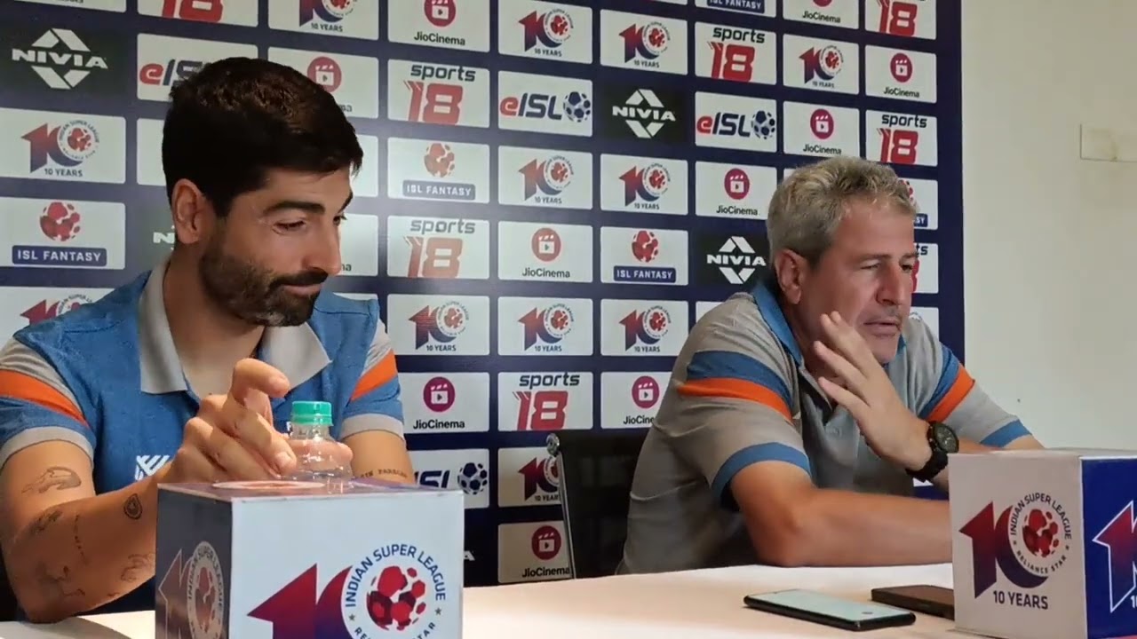 FC Goa Player Carlos Martinez addresses the media alongside Manolo Marquez (Head Coach - FC Goa)