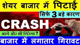 STOCK MARKET में लगातार गिरावट😭(3 बड़े कारण)🔴 NIFTY CRASH🔴 NIFTY PREDICTION🔴 SHARE MARKET CRASH🔴 SMKC