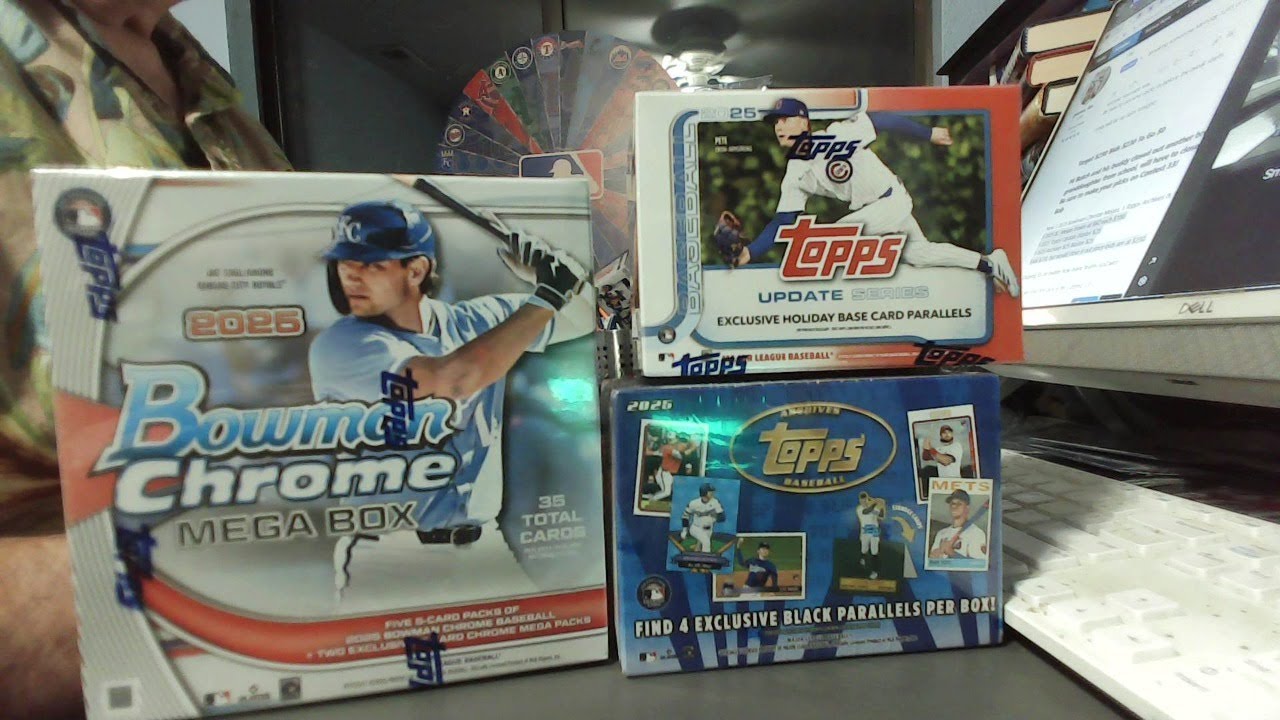 3 2025 Bowman Chrome Megas, 1 Topps Archives & 1 Topps Update Blasters