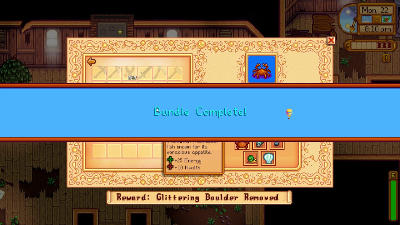 What is Crab Pot Bundle reward Stardew Valley YouTube