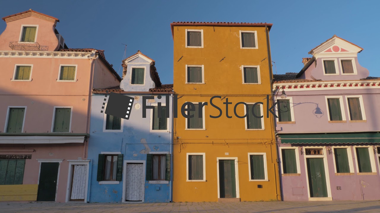 Traditional colored houses of Burano island in Italy