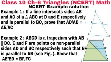 Ch-6 Triangles class -10th mathematics NCERT Example 1 and Example 2 solution