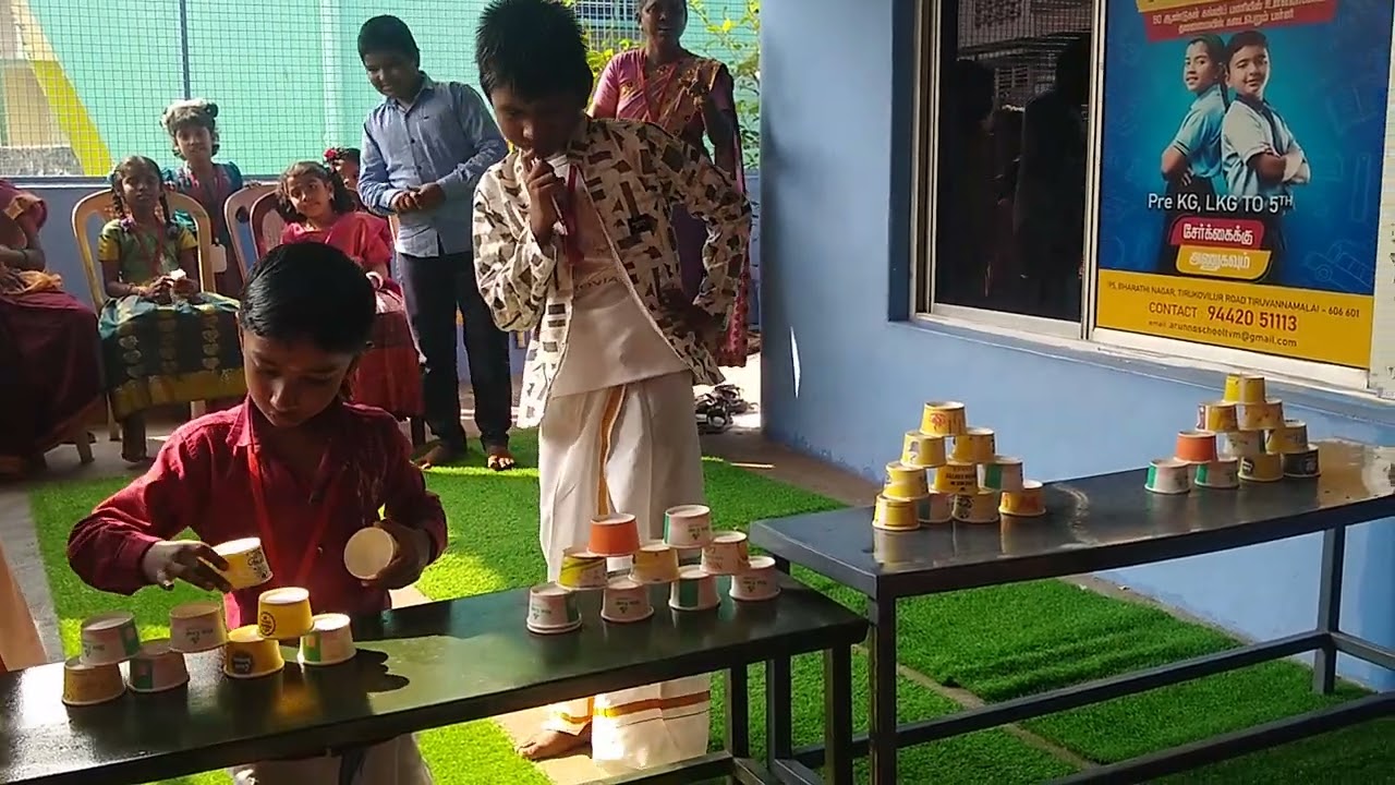Cup Stacking 🏆- Boys - Arun Nursery and Primary School, Tiruvannamalai 