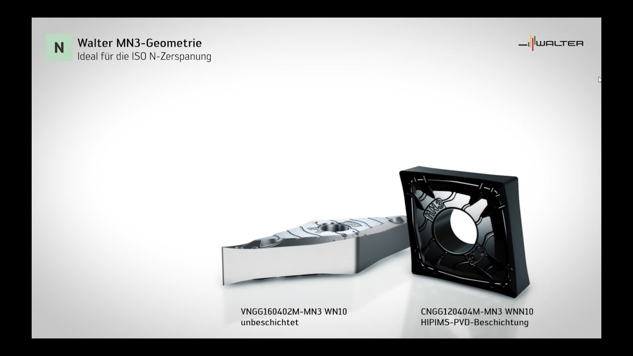 GEOMETRIE MN3 - Hochpositiv und doppelseitig – ideal für die ISO N-Zerspanung.