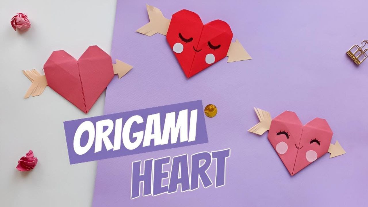 Оригами Сердце Открытка из бумаги | Origami Paper Heart with arrow | DIY Valentine's Day Card