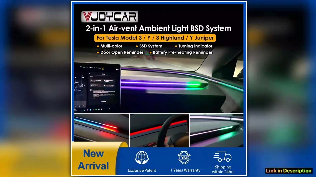 New Y Juniper Model 3 Highland Smart Air Vent Ambient Light System Blind Spot Monitoring BSD System