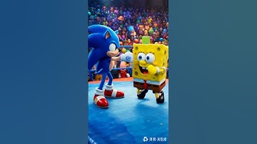 🥊Sonic vs Spongebob🥊 boxing BRUTAL KO 😬☠️😬 #ai #funnyshorts