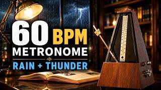 60 BPM Metronome with Rain & Thunder | Rainy Study Ambience