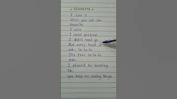 Senorita Shwan Mendes Camila Cabello Songlyrics 