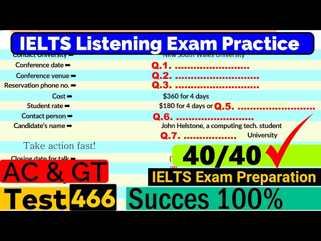 IELTS Listening Practice Test 2024 with Answers [Real Exam - 466 ] class=