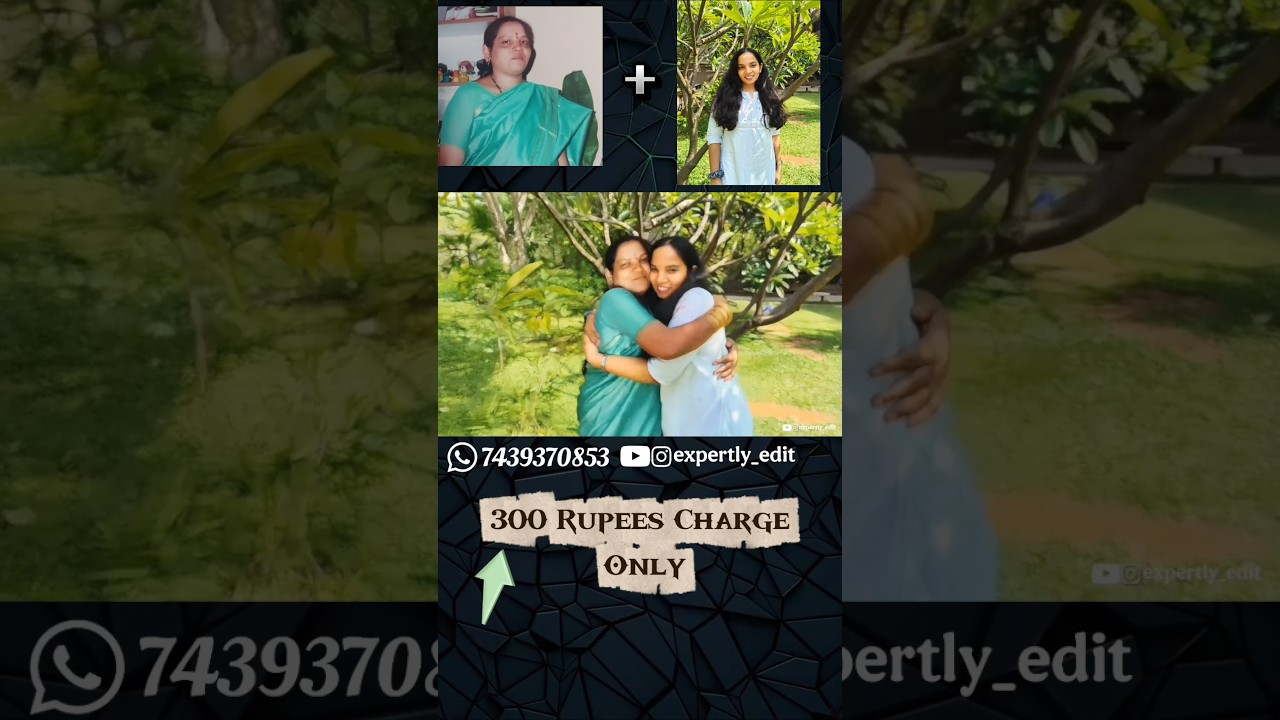 Hugging 🫂 Mother and Daughter ❤️.... #photomerge #aivideo