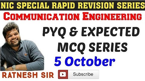 5th October Rapid Fire Revision Series For NIELIT(NIC) Analog  Communication Series By Ratnesh Sir