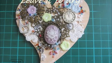 Mixed Media Steampunk altered wooden heart