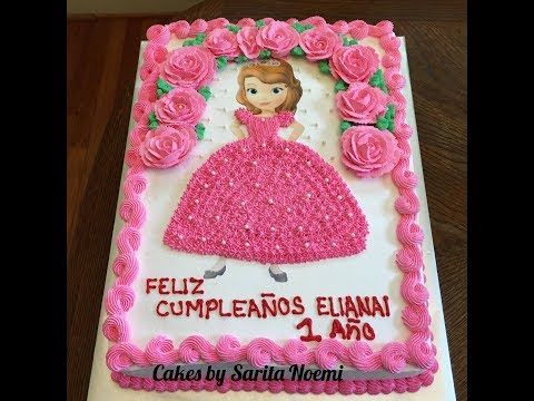 How to decorate a Princess Sofia Cake | Como hacer un pastel de Princesa Sofia para niña