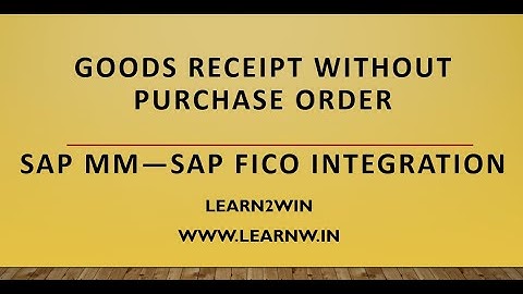goods receipt without purchase order | goods receipt without po | sap mm fico integration #swaminath