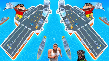 SHINCHAN NOOB VS PRO VS HACKER IN Idle Aircraft Carrier WITH FRANKLIN & CHOP | DREAM SQUAD