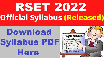 RSET 2022 Syllabus (Released) - Check & Download Rajasthan SET 2022 Official Syllabus PDF Here