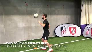 Aerial Ball First Touch Exercise  Two Touch Volley Alternating